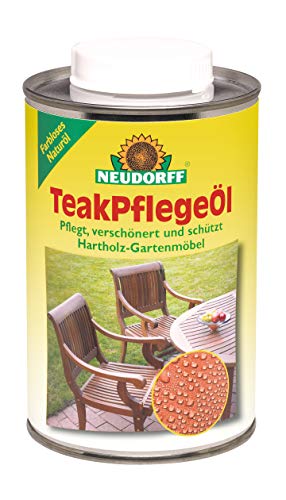 Neudorff TeakPflegeÖl pflegt, verschönert und schützt Hartholz-Gartenmöbel, 500 ml